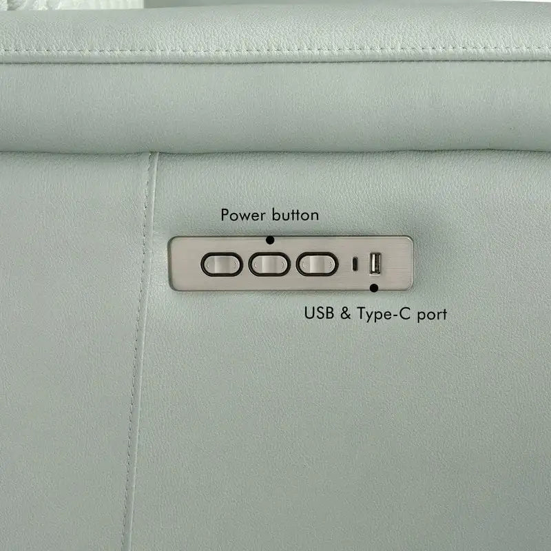 Fauteuil inclinable électrique zéro gravité en cuir avec appui-tête électrique, soutien lombaire électrique, port USB et USB-C