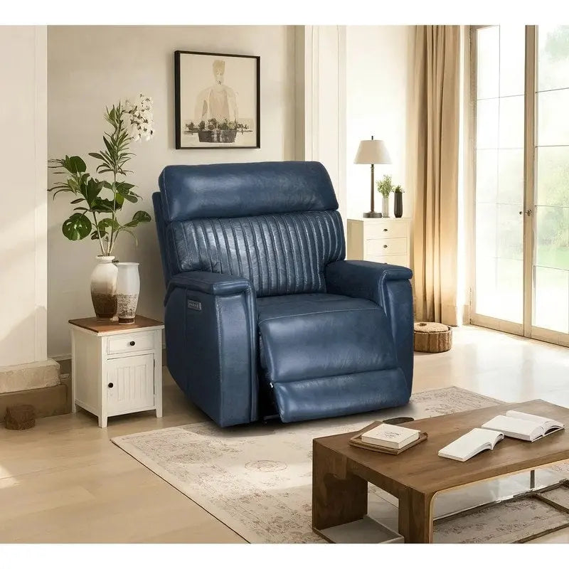 Fauteuil inclinable électrique zéro gravité en cuir avec appui-tête électrique, soutien lombaire électrique, port USB et USB-C