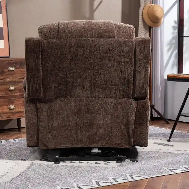 Fauteuil inclinable électrique surdimensionné en chenille avec repose-pieds étendu, assistance au levage, chauffage/massage, chargement USB/Type C et rangement
