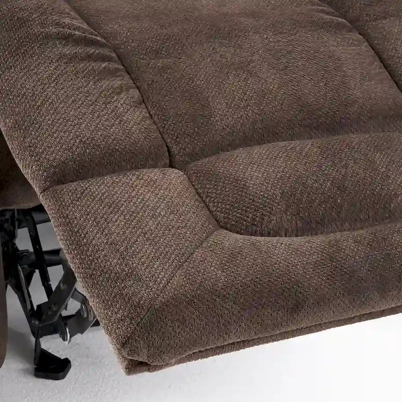 Fauteuil inclinable manuel de luxe Roomfitters en chocolat avec tissu doux pour la peau et deux porte-gobelets