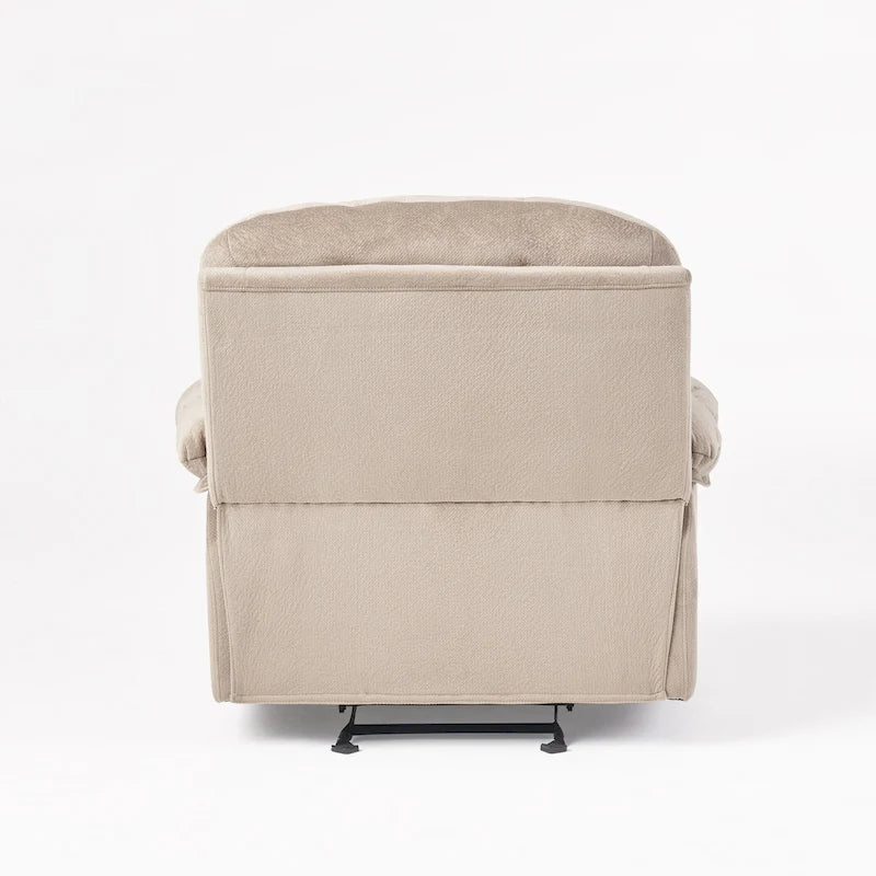 Fauteuil inclinable manuel de luxe Roomfitters en chocolat avec tissu doux pour la peau et deux porte-gobelets