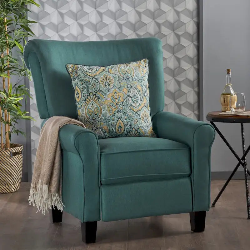 Fauteuil inclinable standard manuel Roomfitters, chaise longue confortable pour salon, chambre à coucher, sarcelle
