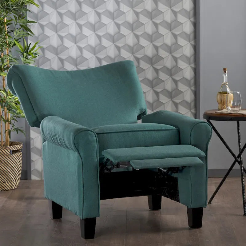 Fauteuil inclinable standard manuel Roomfitters, chaise longue confortable pour salon, chambre à coucher, sarcelle