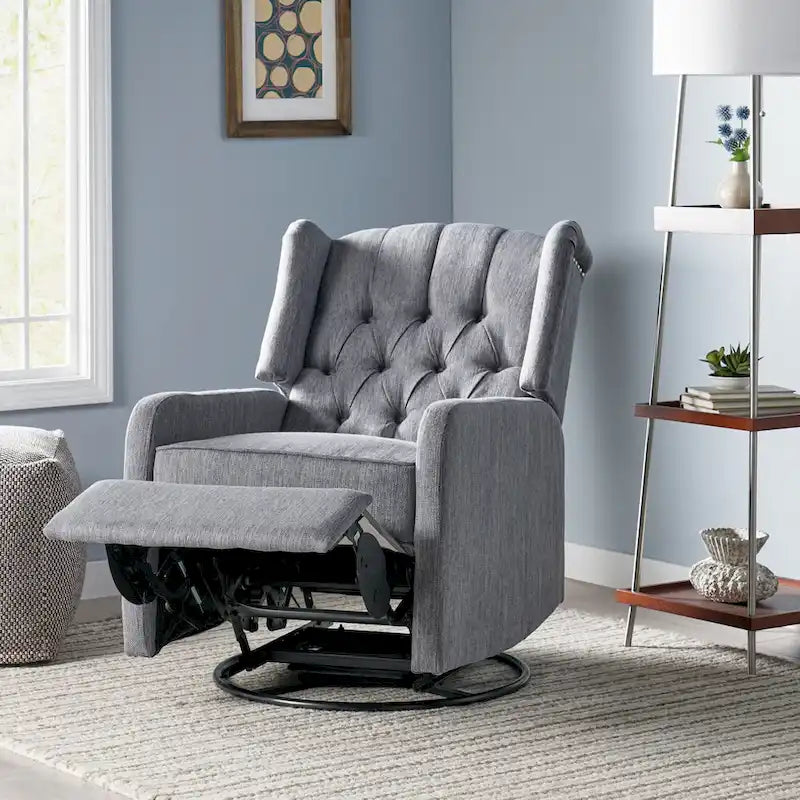 Roomfitters Design classique, Fauteuil inclinable manuel avec pivotement à 360 degrés, Fauteuil de relaxation pour le salon