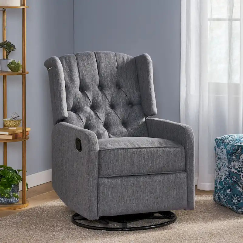 Roomfitters Design classique, Fauteuil inclinable manuel avec pivotement à 360 degrés, Fauteuil de relaxation pour le salon