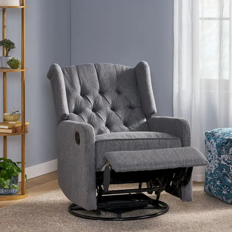 Roomfitters Design classique, Fauteuil inclinable manuel avec pivotement à 360 degrés, Fauteuil de relaxation pour le salon