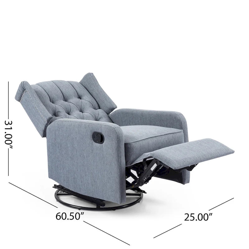 Roomfitters Design classique, Fauteuil inclinable manuel avec pivotement à 360 degrés, Fauteuil de relaxation pour le salon