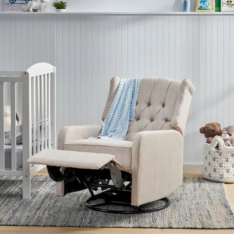 Roomfitters Design classique, Fauteuil inclinable manuel avec pivotement à 360 degrés, Fauteuil de relaxation pour le salon