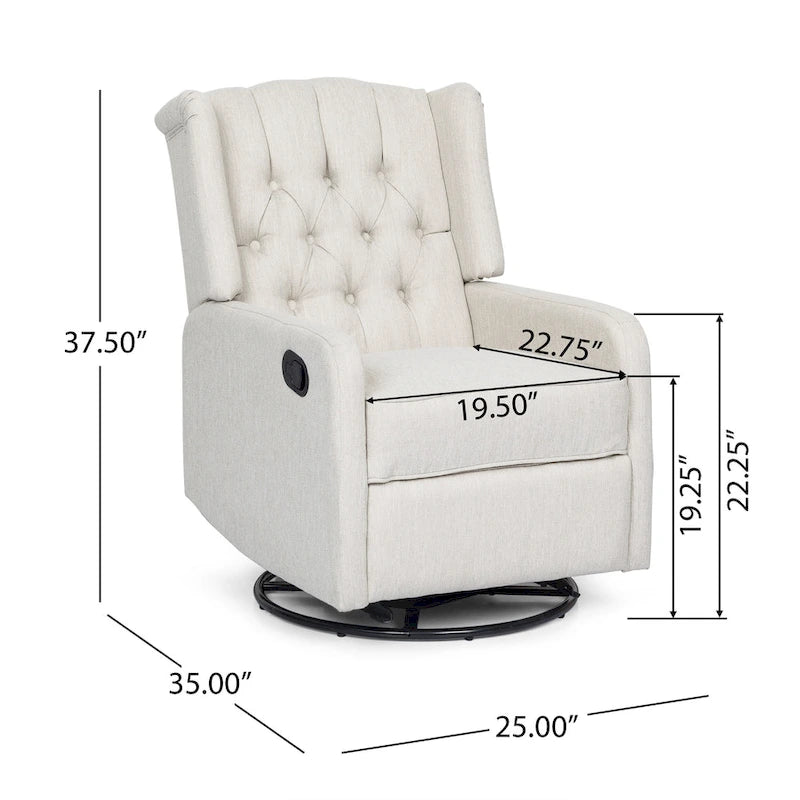 Roomfitters Design classique, Fauteuil inclinable manuel avec pivotement à 360 degrés, Fauteuil de relaxation pour le salon