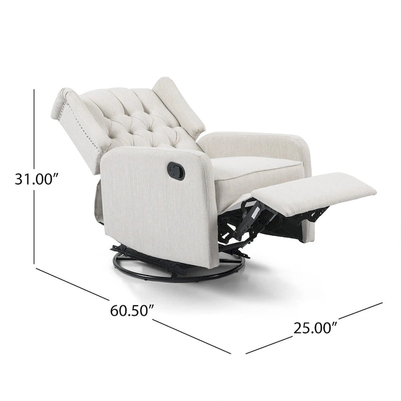 Roomfitters Design classique, Fauteuil inclinable manuel avec pivotement à 360 degrés, Fauteuil de relaxation pour le salon
