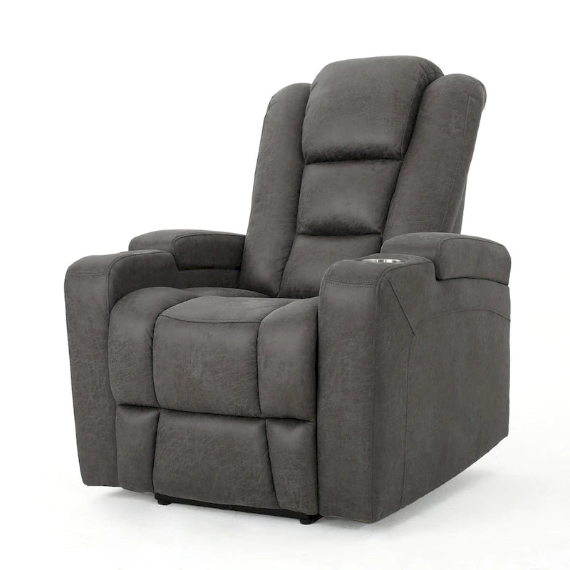 Fauteuil inclinable électrique standard Roomfitters de 33 pouces de large avec rangement pour accoudoirs et port USB, ardoise