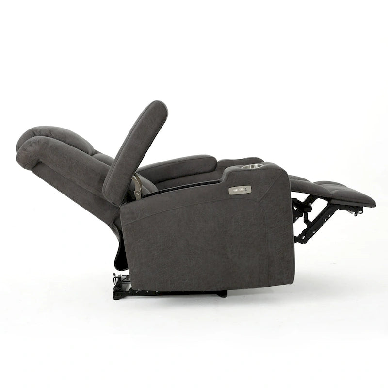 Fauteuil inclinable électrique standard Roomfitters de 33 pouces de large avec rangement pour accoudoirs et port USB, ardoise