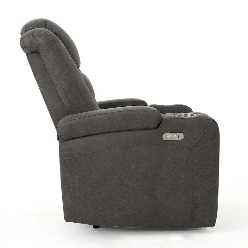 Fauteuil inclinable électrique standard Roomfitters de 33 pouces de large avec rangement pour accoudoirs et port USB, ardoise