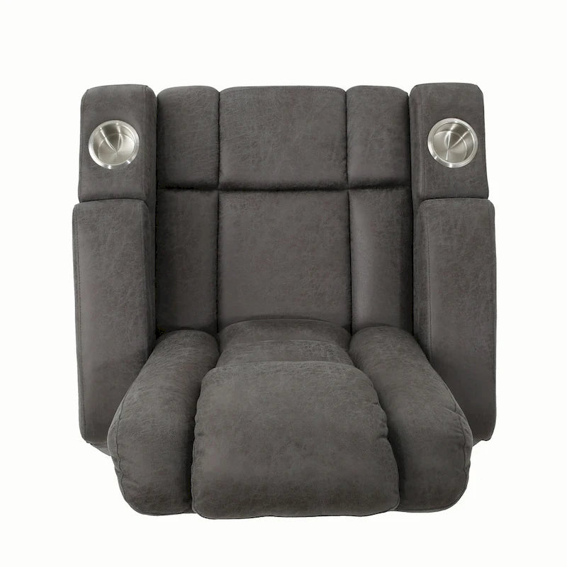 Fauteuil inclinable électrique standard Roomfitters de 33 pouces de large avec rangement pour accoudoirs et port USB, ardoise