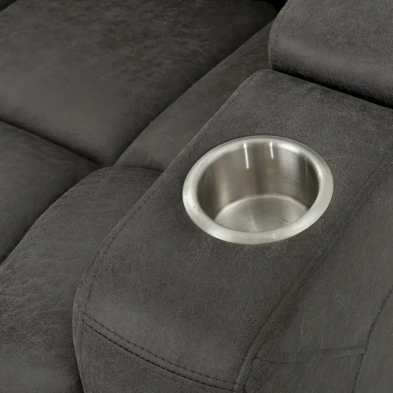 Fauteuil inclinable électrique standard Roomfitters de 33 pouces de large avec rangement pour accoudoirs et port USB, ardoise