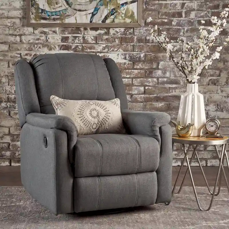 Fauteuil inclinable planeur en tissu Roomfitters avec pivot, fauteuil inclinable manuel