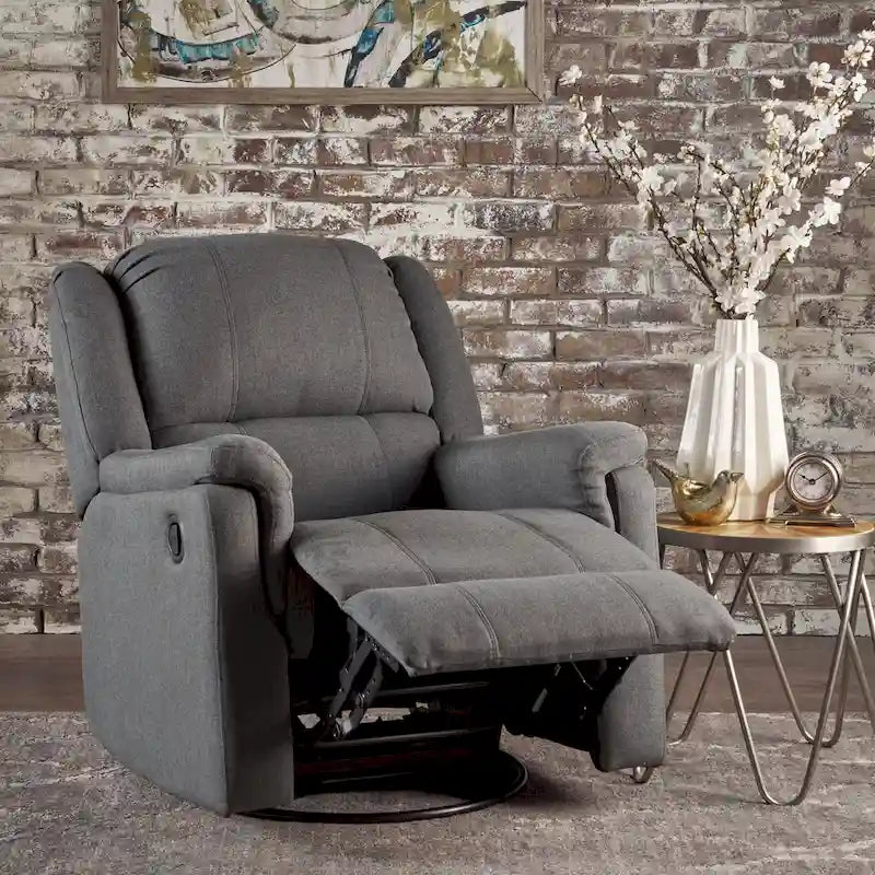 Fauteuil inclinable planeur en tissu Roomfitters avec pivot, fauteuil inclinable manuel