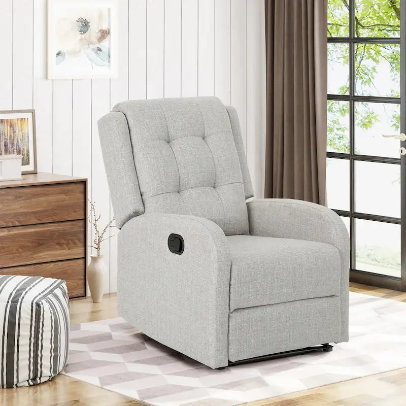 Fauteuil inclinable manuel standard Roomfitters 24,75 pouces de large, fauteuil inclinable douillet pour salon, chambre à coucher, beige