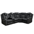 Canapé d'angle inclinable de luxe 5 et 6 places avec LED, USB, chargement sans fil, Bluetooth et rangement