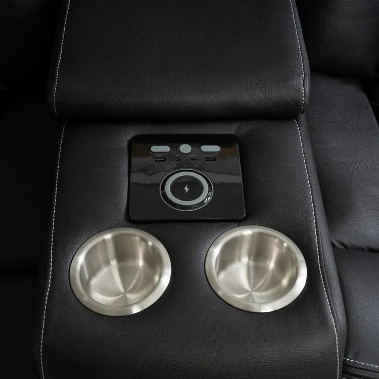 Canapé d'angle inclinable de luxe 5 et 6 places avec LED, USB, chargement sans fil, Bluetooth et rangement