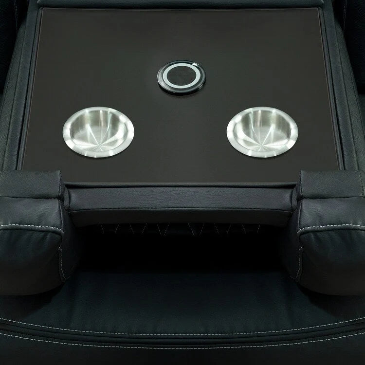 Canapé d'angle inclinable de luxe 5 et 6 places avec LED, USB, chargement sans fil, Bluetooth et rangement