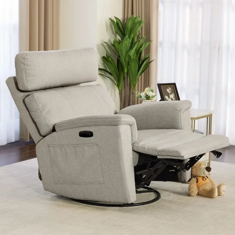 Fauteuil inclinable, pivotant et coulissant MCombo Power, tissu PR601