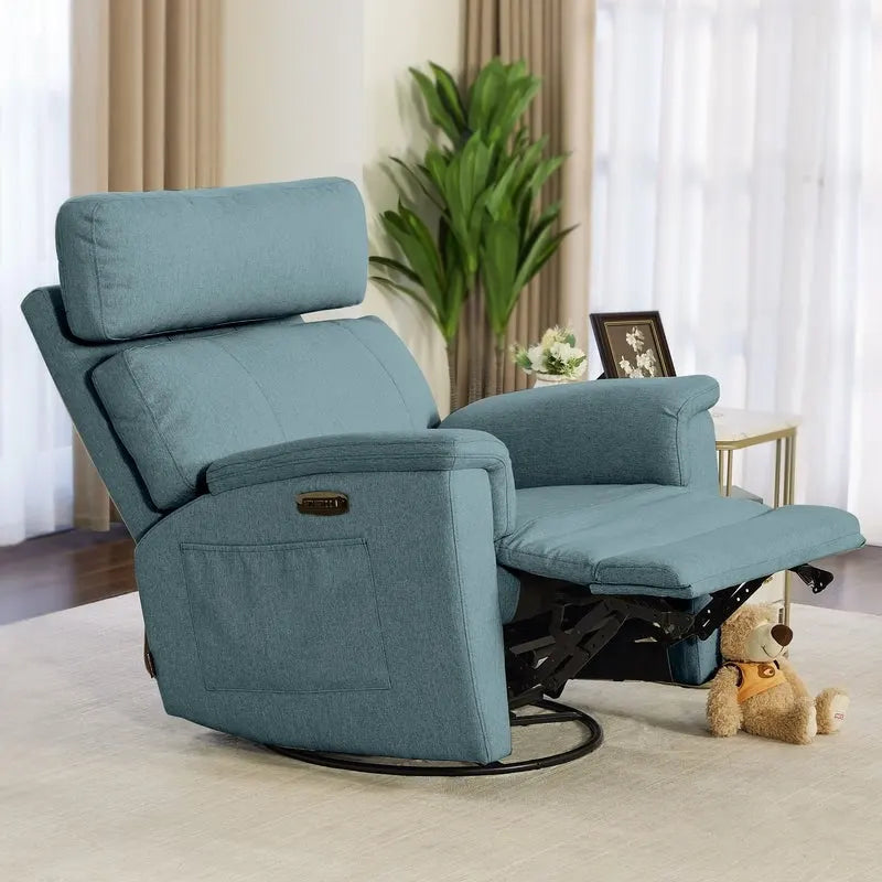 Fauteuil inclinable, pivotant et coulissant MCombo Power, tissu PR601