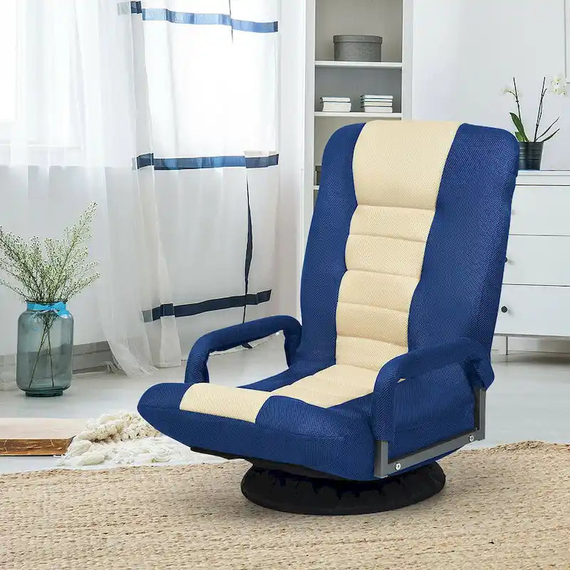 Chaise de jeu au sol pivotante à 360 degrés avec dossier pliable et réglable