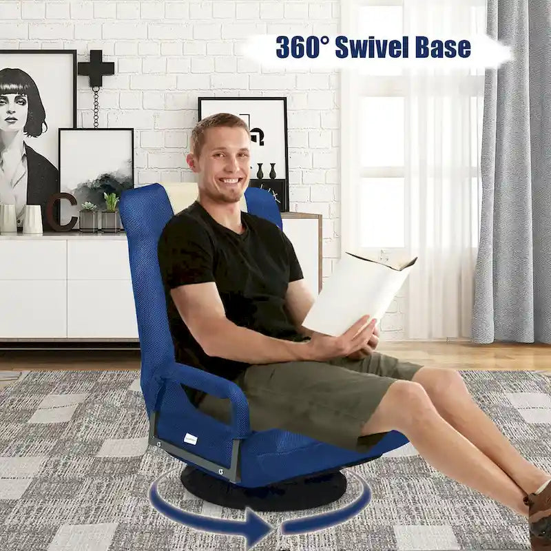 Chaise de jeu au sol pivotante à 360 degrés avec dossier pliable et réglable