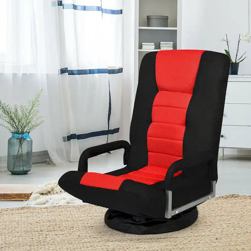 Chaise de jeu au sol pivotante à 360 degrés avec dossier pliable et réglable