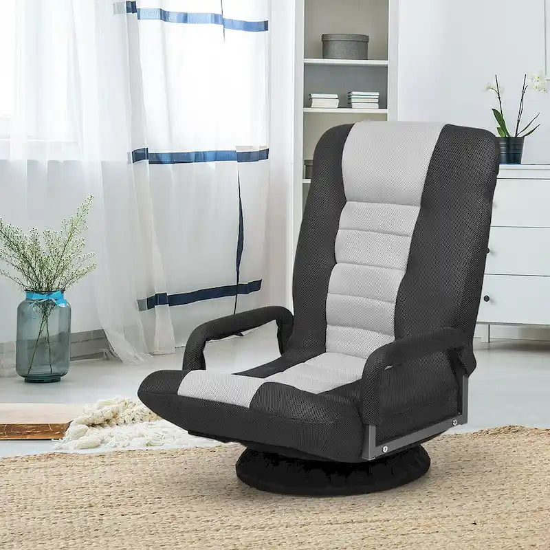 Chaise de jeu au sol pivotante à 360 degrés avec dossier pliable et réglable