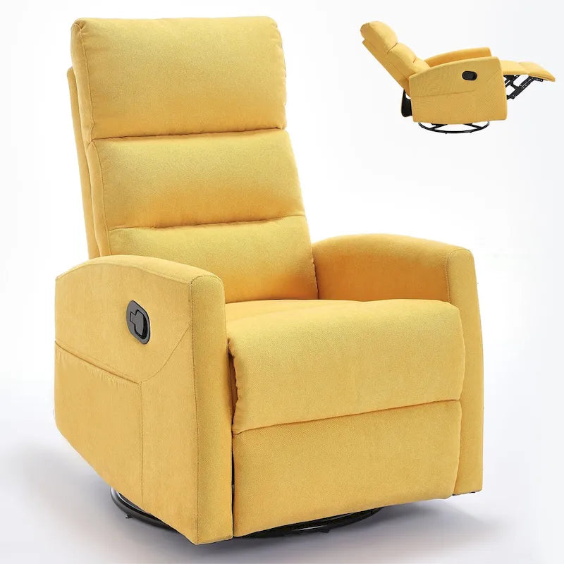 Fauteuil inclinable manuel avec fonction à bascule et pivotante, Fauteuil inclinable en tissu respirant, Fauteuils inclinables pour petits espaces