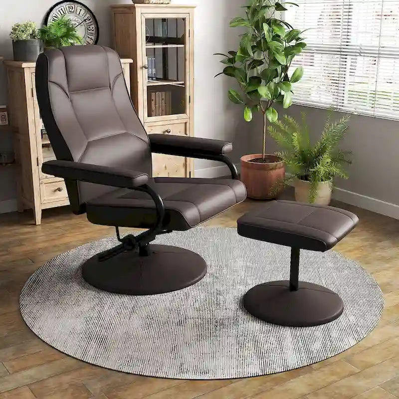 Fauteuil inclinable Costway avec ottoman et repose-pieds rembourré