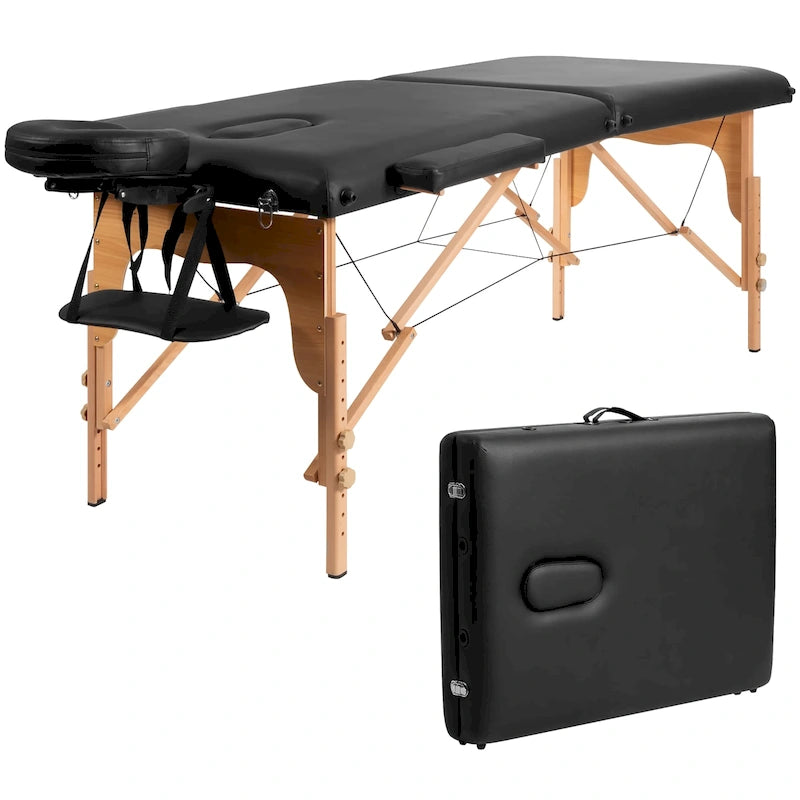 Costway Table de massage portable 84 L Lit de Spa facial réglable Tatouage