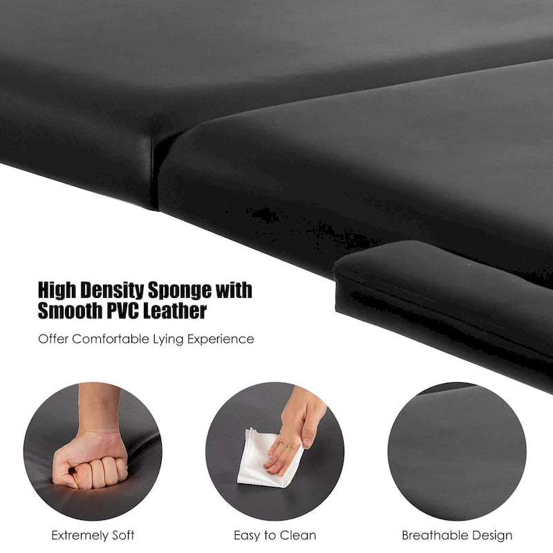 Costway Table de massage portable 84 L Lit de Spa facial réglable Tatouage