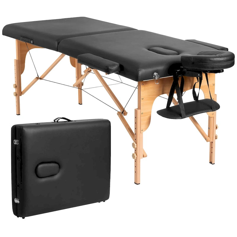 Costway Table de massage portable 84 L Lit de Spa facial réglable Tatouage