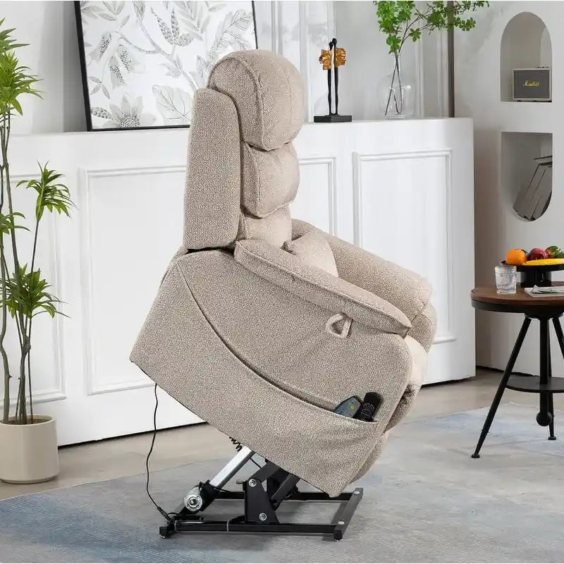 Fauteuil inclinable électrique double moteur version de luxe, position couchée 190 cm, 100 % polyester, message/chauffage, montage facile