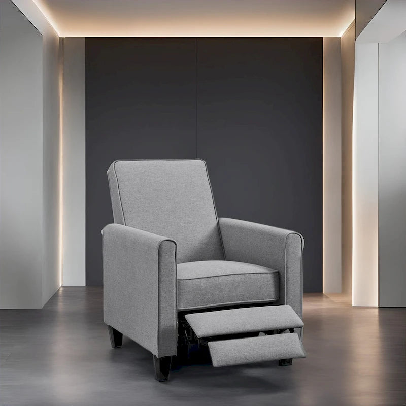 Fauteuil inclinable push-back pour Home Cinéma compact avec accoudoirs et repose-pieds réglable, parfait pour les petits espaces