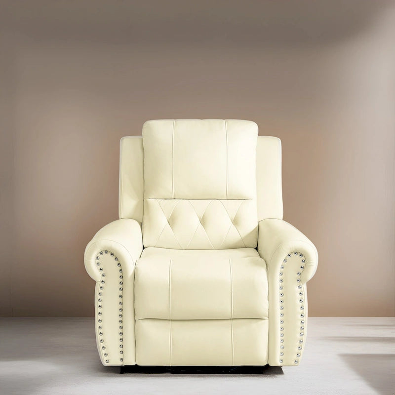 Fauteuil inclinable électrique de luxe en cuir respirant avec fonction releveur, chauffage et massage – Idéal pour l'aide aux personnes âgées