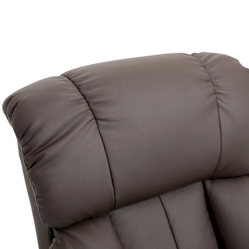 Fauteuil inclinable de massage pivotant à 360° en cuir PU avec inclinaison à 145°, repose-pieds, télécommande et poche latérale