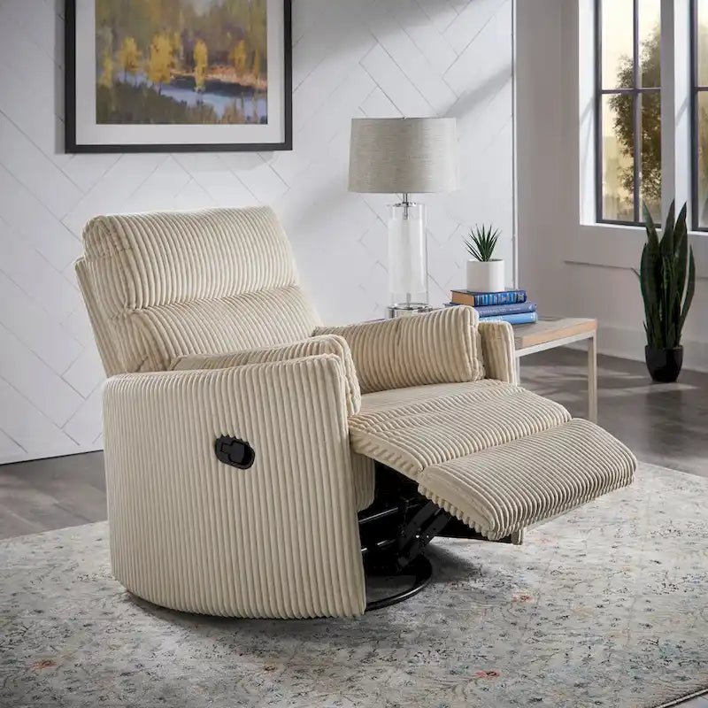 Fauteuil inclinable pivotant manuel en velours côtelé Montclair par iNSPIRE Q Classic
