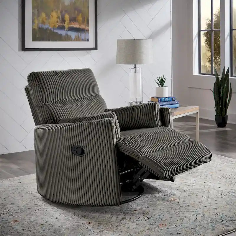 Fauteuil inclinable pivotant manuel en velours côtelé Montclair par iNSPIRE Q Classic