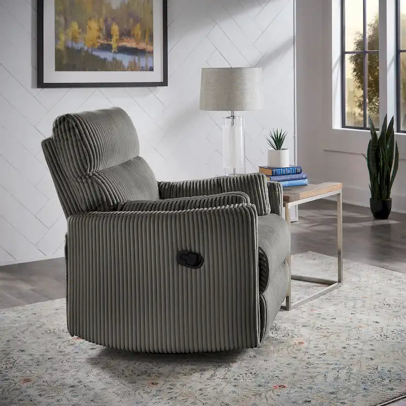 Fauteuil inclinable pivotant manuel en velours côtelé Montclair par iNSPIRE Q Classic
