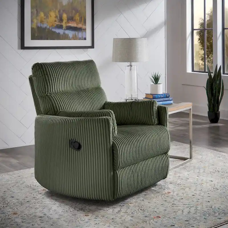 Fauteuil inclinable pivotant manuel en velours côtelé Montclair par iNSPIRE Q Classic