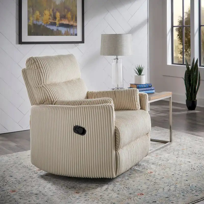 Fauteuil inclinable pivotant manuel en velours côtelé Montclair par iNSPIRE Q Classic