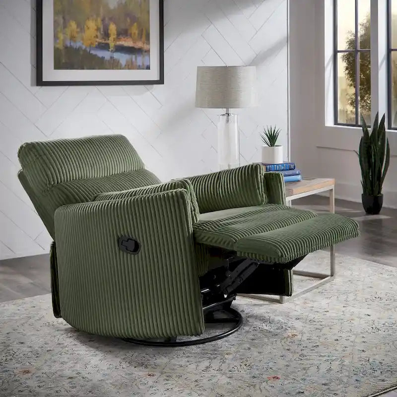 Fauteuil inclinable pivotant manuel en velours côtelé Montclair par iNSPIRE Q Classic