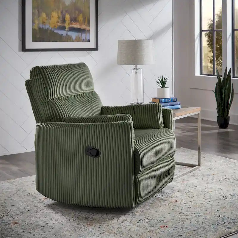 Fauteuil inclinable pivotant manuel en velours côtelé Montclair par iNSPIRE Q Classic