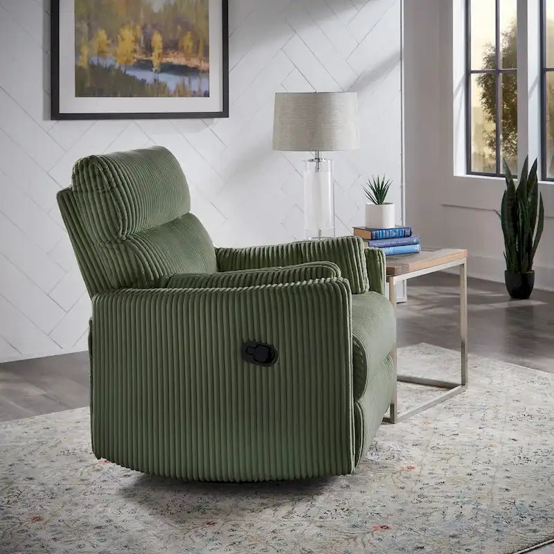 Fauteuil inclinable pivotant manuel en velours côtelé Montclair par iNSPIRE Q Classic