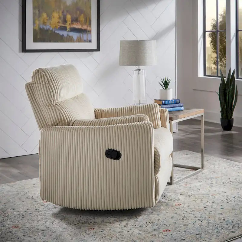 Fauteuil inclinable pivotant manuel en velours côtelé Montclair par iNSPIRE Q Classic