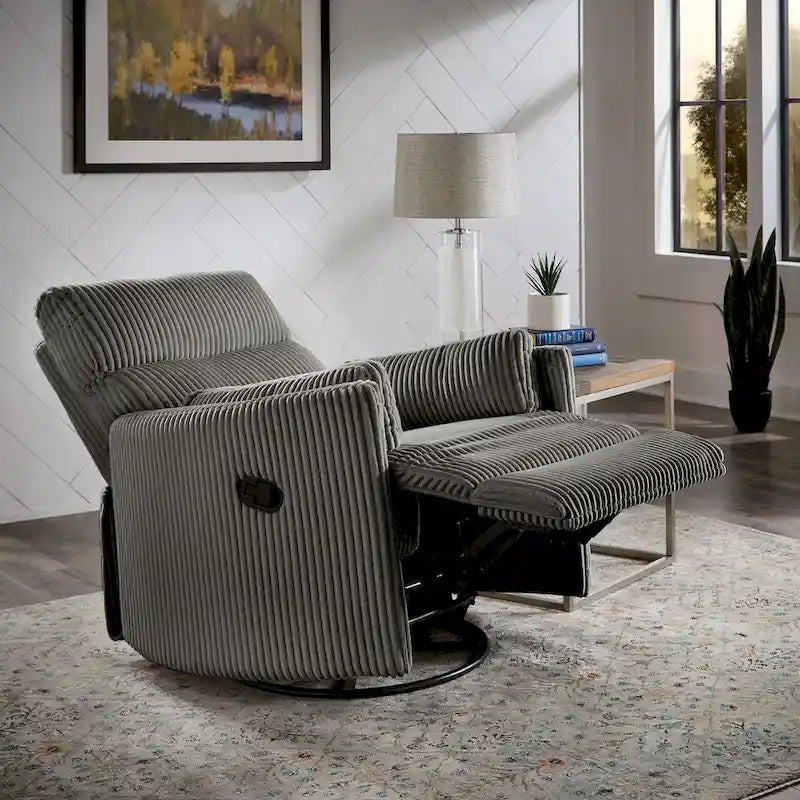 Fauteuil inclinable pivotant manuel en velours côtelé Montclair par iNSPIRE Q Classic